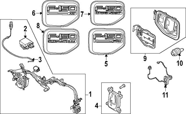 LJ9Z10E652A - Body: Mount Kit for Ford: F-150 Lightning, Mustang Mach-E Image