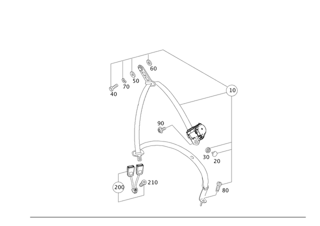 2128606385 - Folding Seat/Center Seat: Seat Belt for Mercedes-Benz: E350, E63 AMG, E63 AMG S Image image