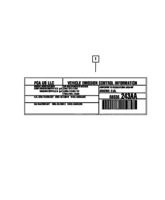 68727180AC - : Vehicle Emission Control Information Label for Mopar Image