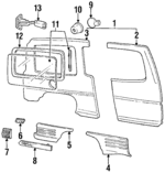 10260527 - Body: Side Molding Clip for Pontiac: Trans Sport Image