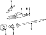 893419509 - Steering: Column for Audi: 100, 100 Quattro, 200, 200 Quattro, 80, 80 Quattro, 90, 90 Quattro, Cabriolet, Coupe Quattro, V8 Quattro Image