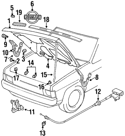 Exterior Trim - Hood for 1991 Nissan D21 #0