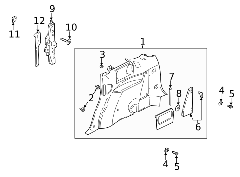 Interior Trim - Quarter Panels for 2004 Buick Rendezvous #3