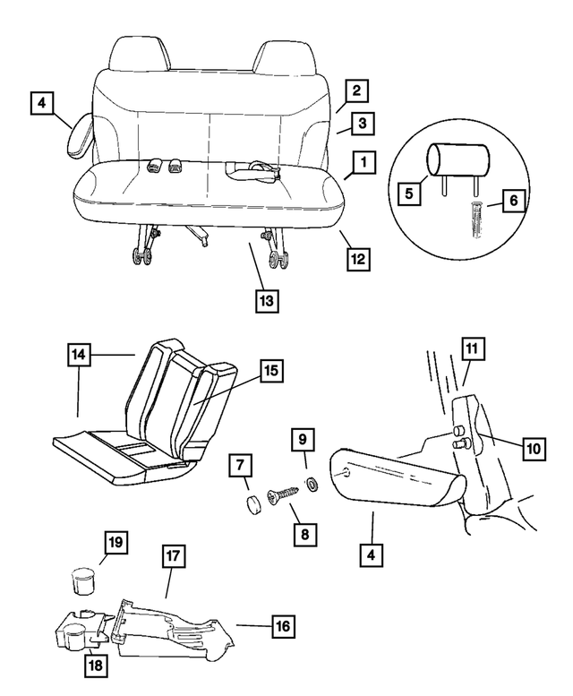 1CF661J3AA - Interior Trim: Cushion Cover And Pad for Mopar Image