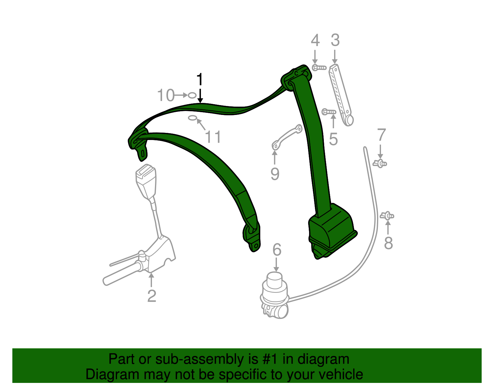 Seat Belt Assembly - BMW (72118198572)