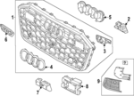 4K0807399D - : Center Grille Holder for Audi Image