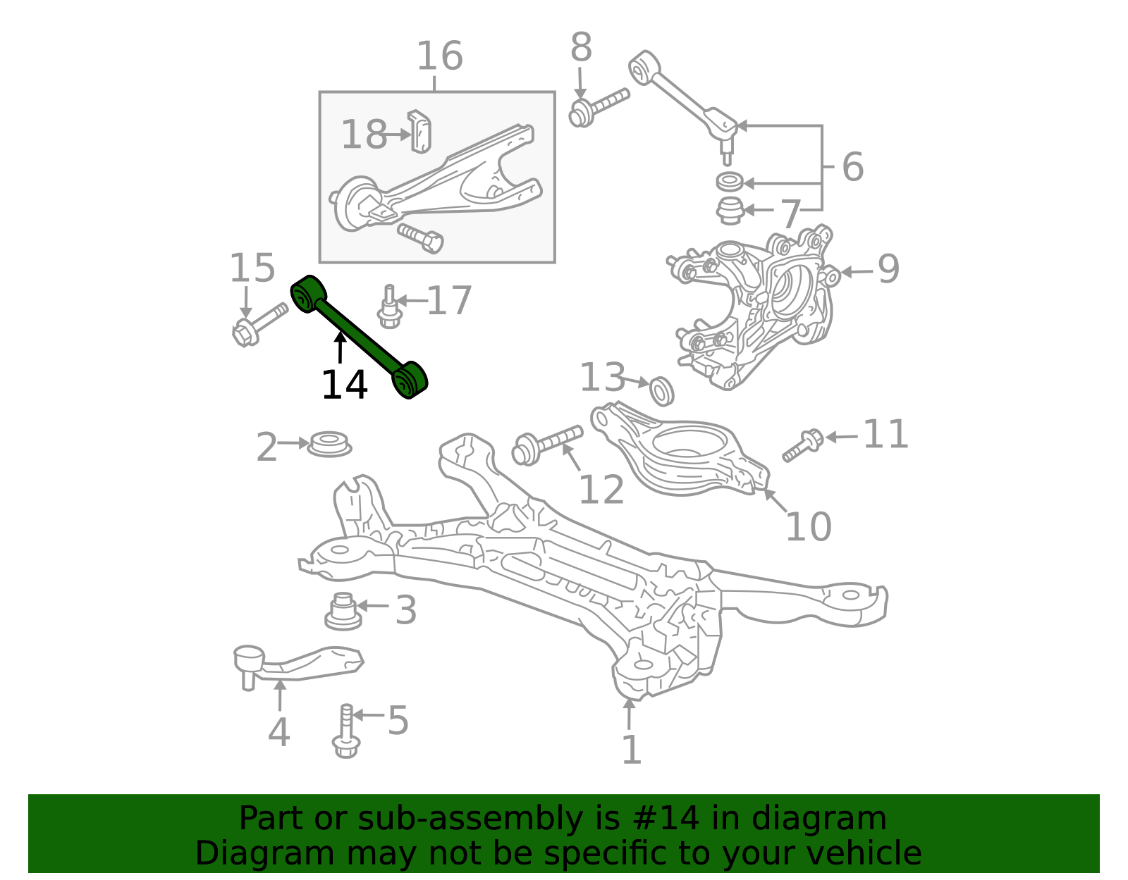 52345-SHJ-A01 - Arm A Rear (Lower) - 2005 2007-2010 Honda Odyssey