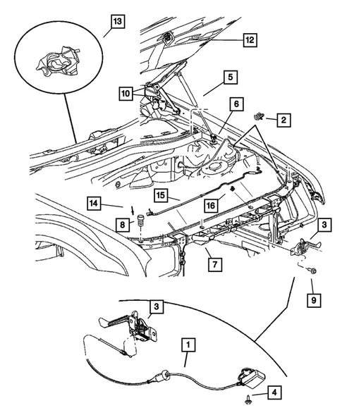 Hood and Hood Release for 2009 Dodge Challenger #0
