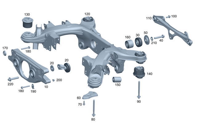 2063509809 - Rear Axle: Cross Bridge for Mercedes-Benz: C43 AMG, CLE53 AMG, GLC43 AMG, GLC63 AMG S E Performance Image image