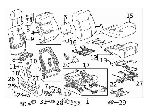 Passenger Seat Components for 2019 Chevrolet Silverado 1500 LD #2