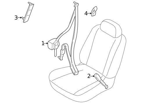 Front Seat Belts for 2000 Nissan Altima #0