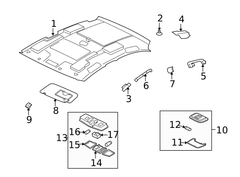 Interior Trim - Roof for 2008 Mitsubishi Lancer #0