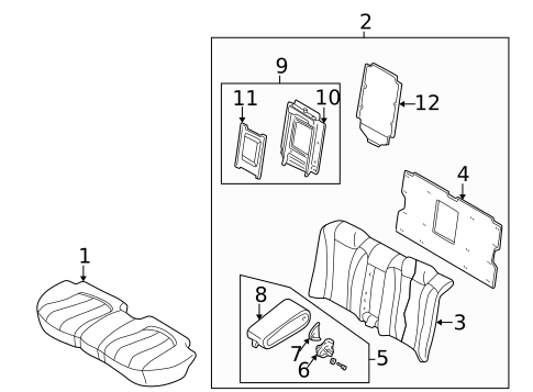 Rear Seat Components for 1997 Mazda Millenia #0