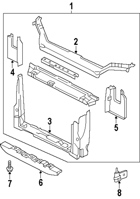 Radiator Support for 2001 Oldsmobile Silhouette #0