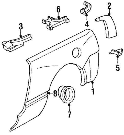 Exterior Trim - Quarter Panel for 1994 Mercury Capri #0