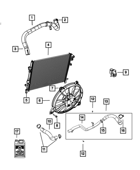 Radiator and Related Parts; Charge Air Cooler for 2017 Dodge Journey #0