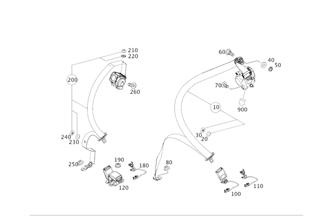 2468600100 - Rear Seat Bench: Seat Belt for Mercedes-Benz: B Electric Drive, B250e Image image