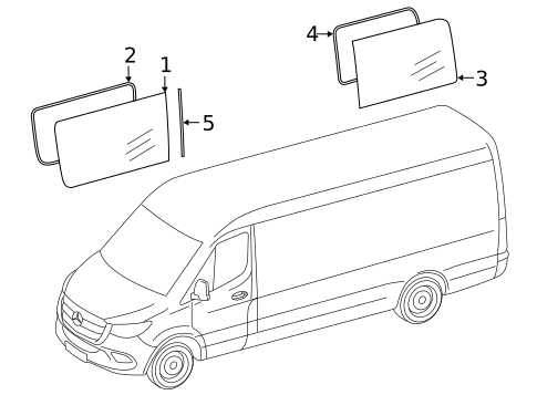 Glass - Side Panel for 2024 Mercedes-Benz Sprinter 2500 #1