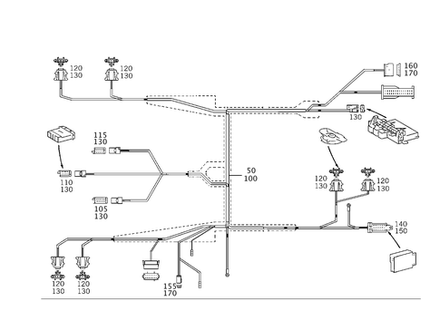 Cable Harness for Radio, Loudspeaker and CD-Player for 2006 Mercedes-Benz CL500 #0