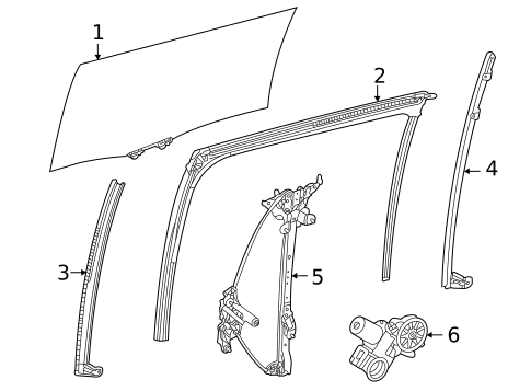 Glass - Side Door for 2024 Toyota Sienna #0