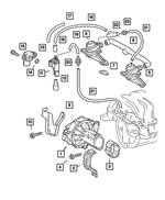 5096531AA - Engine 3.2L Single Over Head Cam 18 Valve V-6 [EGX]: Air Pump Bracket for Mopar Image