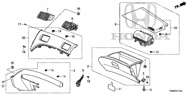 Instrument Panel Garnish (Passenger Side) (2) for 2013 Honda Civic #0