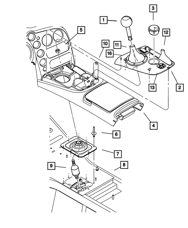 4595665AC - Manual Transmission 6 Speed: Floor Console Ash Receiver for Mopar Image