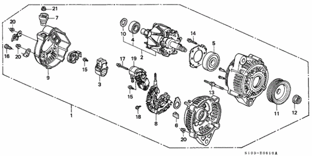 Alternator (Denso) for 2000 Honda CR-V #0