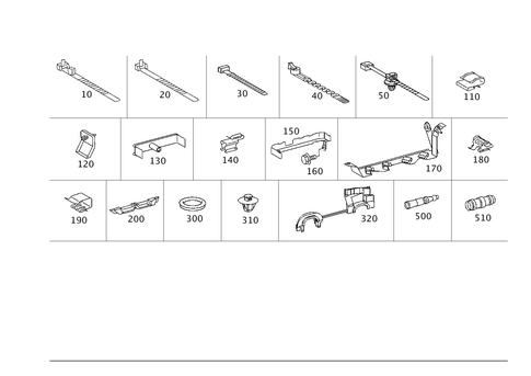 Loom Ties, Cable Mounting Parts and Grommets for 1999 Mercedes-Benz CL500 #0