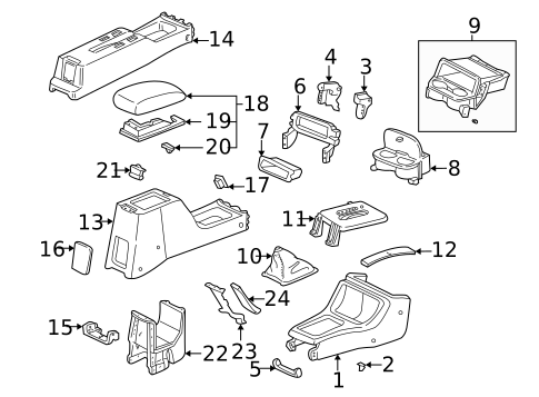 Center Console for 1996 Honda Civic #0
