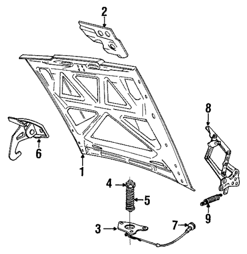 Hood & Components for 1987 Volvo 740 #0