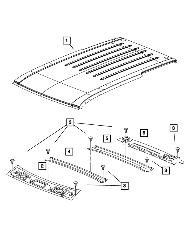 « 55394298AD – Body Sheet Metal Except Doors : Toit Panneau pour Mopar Image »