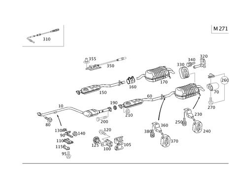Exhaust System Used on Four-Cylinder Gasoline Vehicles for 2005 Mercedes-Benz C230 #0