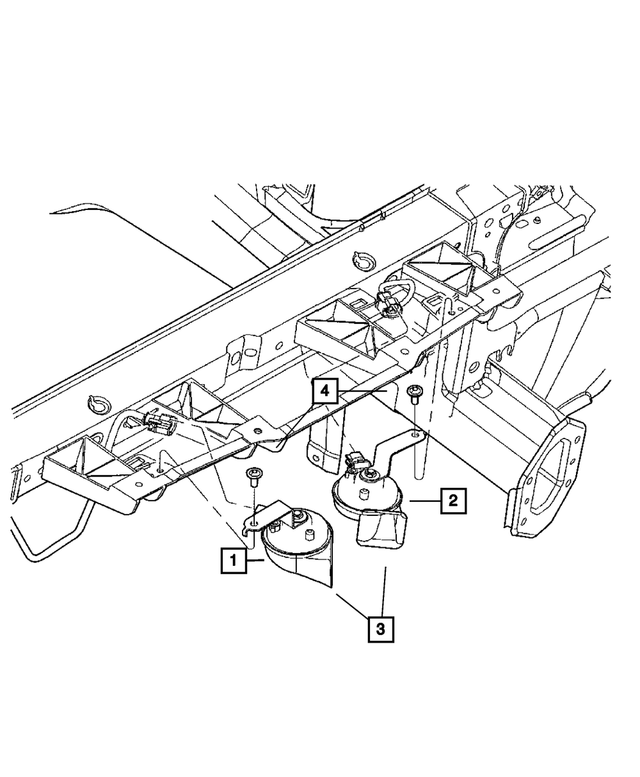 68054453AB - : Horn And Bracket for Mopar Image