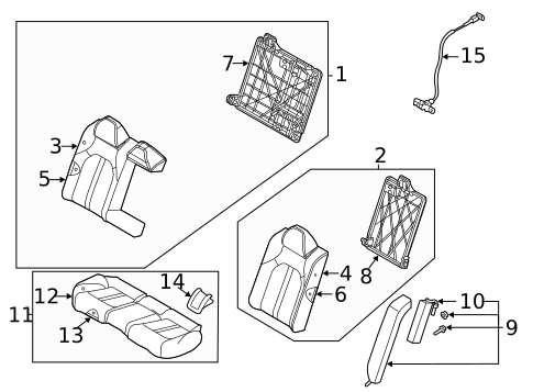 Rear Seat Components for 2022 Hyundai Sonata #0