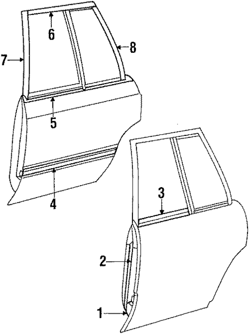 Exterior Trim - Rear Door for 1988 Dodge 600 #0