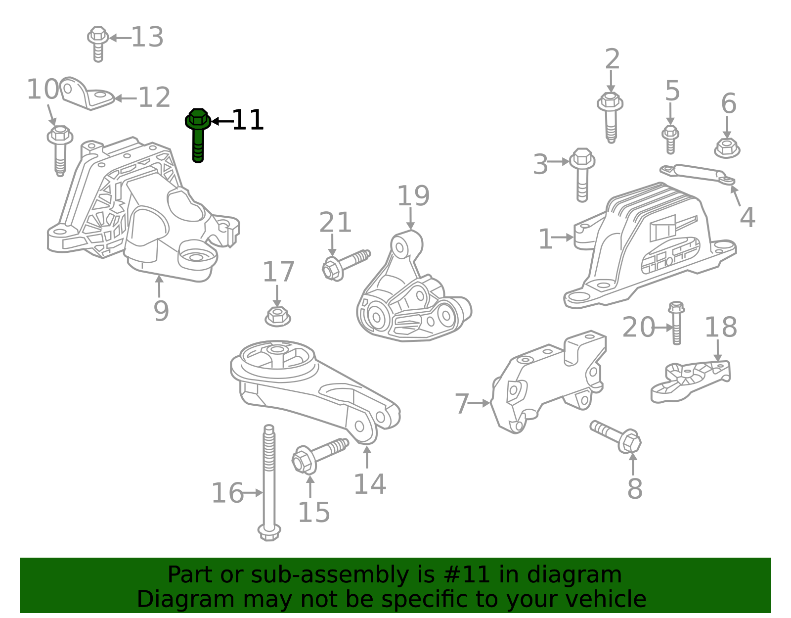 Trans Mount Bracket Bolt 11610907 GM | GMPartsDirect.com