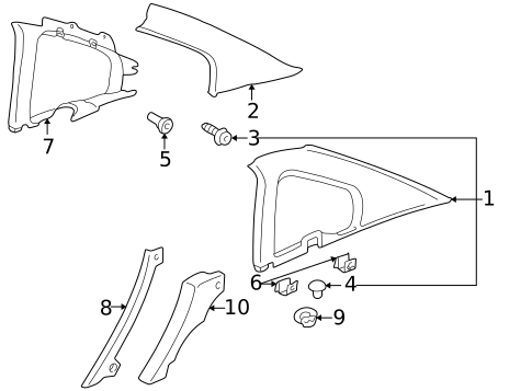 Interior Trim - Quarter Panels for 2001 Volkswagen Passat #0