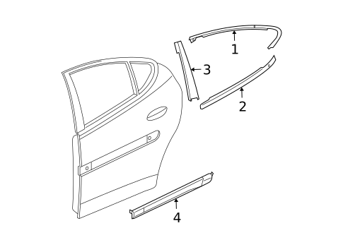 Exterior Trim - Rear Door for 2004 Pontiac Grand Prix #0