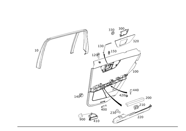 2047350257 - Rear Doors: Window Frame for Mercedes-Benz: GLK250, GLK350 Image image