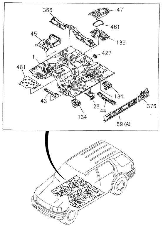 Floor Panel (FR.) for 2000 Honda Passport #0