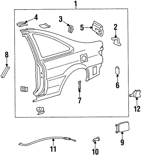 Quarter Panel & Components for 1997 Toyota Paseo #1