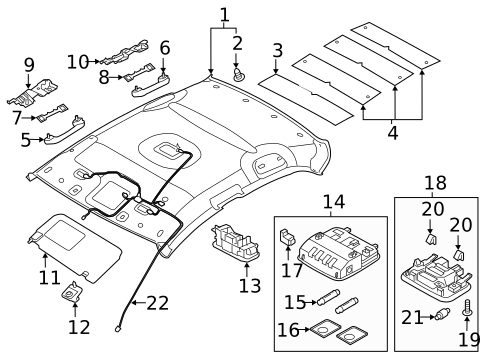 Interior Trim - Roof for 2019 Hyundai Ioniq #0