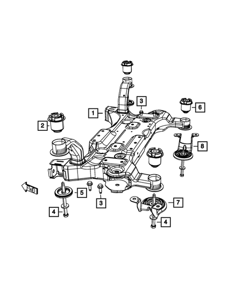 Front Suspension, Strut and Cradle for 2012 Dodge Grand Caravan #1