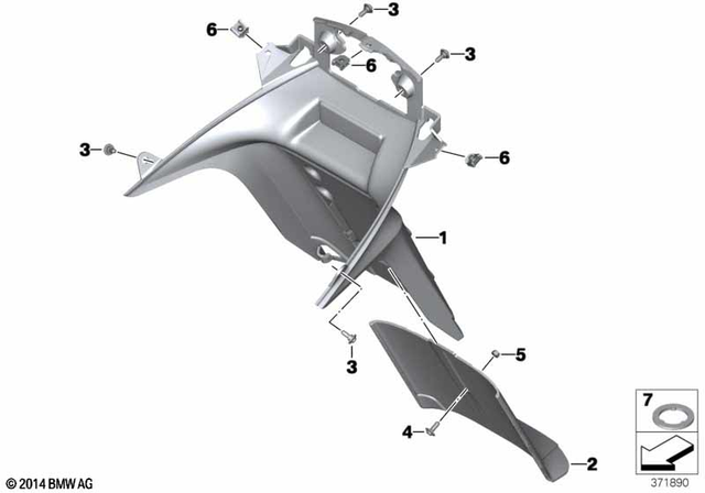 46628548455 - : License Plate Supp, Rear Fog Light for BMW-Motorrad Image