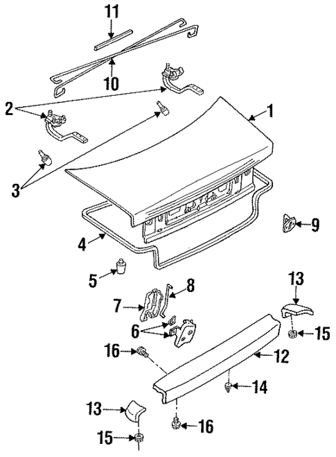 Lid & Components for 1993 Ford Escort #0