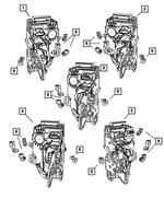 68078076AB - Doors, Door Mirrors and Related Parts: Latch Clip Kit for Chrysler: 200, 300, Pacifica, Voyager | Dodge: Caliber, Challenger, Charger, Dart, Durango, Journey, Ram 2500, Ram 3500 | Jeep: Cherokee, Compass, Gladiator, Grand Cherokee, Grand Cherokee WK, Patriot, Wrangler, Wrangler JK | Ram: 1500, 1500 Classic, 2500, 3500 Image