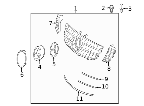 Grille & Components for 2009 Mercedes-Benz G55 AMG #1