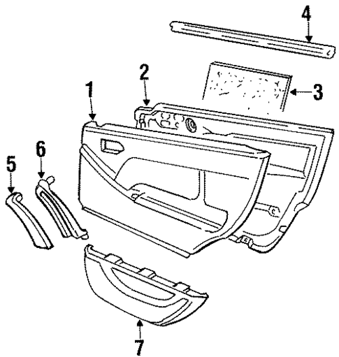 Interior Trim - Rear Door for 1991 Volkswagen Passat #0
