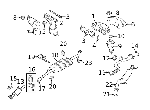 Exhaust Components for 2010 Mercury Mariner #0